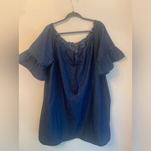 Denim Plus Size Dress - 2X